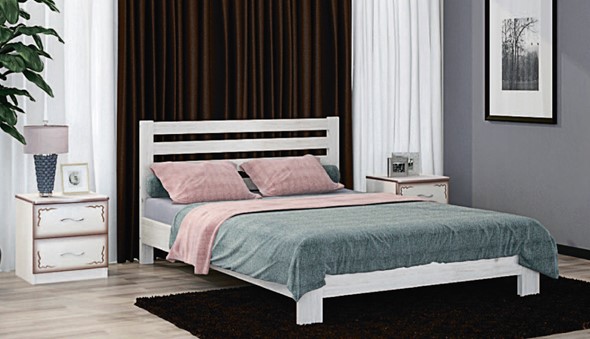 Кровать двуспальная Вероника (Белый Античный) 160х200 в Нальчике - изображение