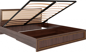 Двуспальная кровать с механизмом Беатрис М11 с мягким изголовьем (Орех Гепланкт) в Нальчике