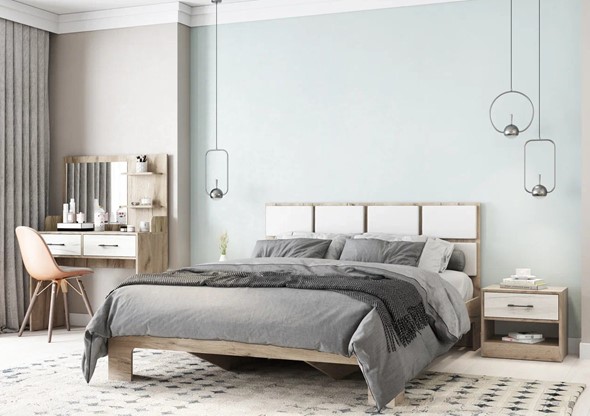 Мебель для спальни Соната №1 Дуб Крафт Серый - Дуб Крафт Белый в Нальчике - изображение