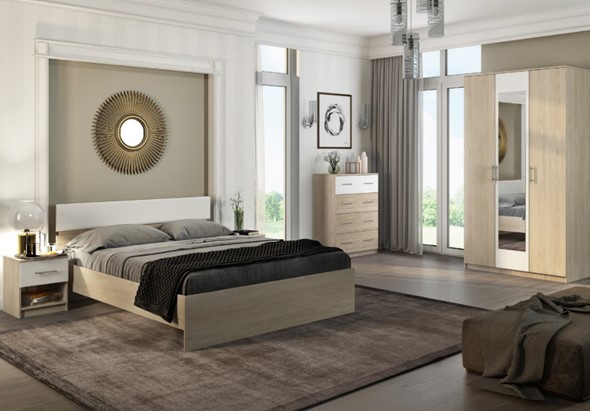Модульная спальня Светлана, белый/дуб сонома в Нальчике - изображение