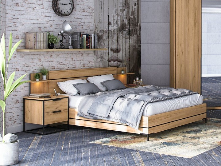 Модульная спальня Норд, Базовый набор, дуб золотой в Нальчике - изображение