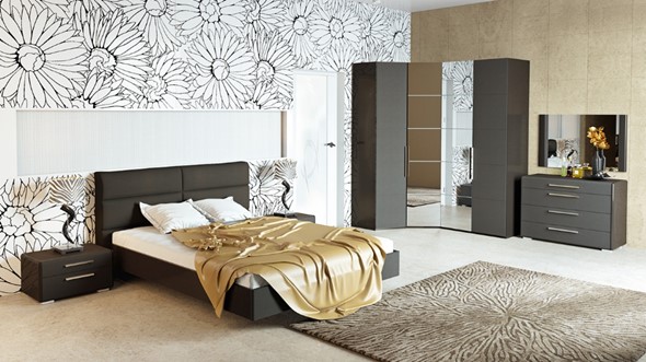 Гарнитур спальный Наоми №1, цвет Фон серый, Джут в Нальчике - изображение