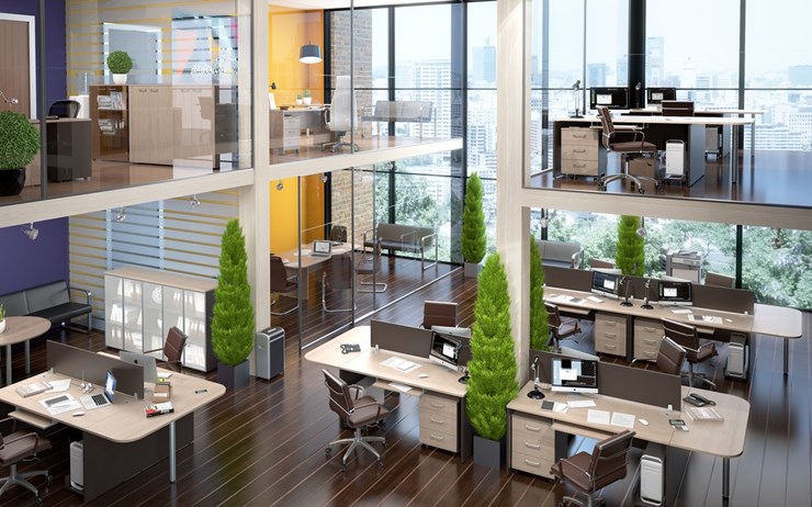 Набор мебели в офис Xten в опенспэйс для четырех сотрудников в Нальчике - изображение 4