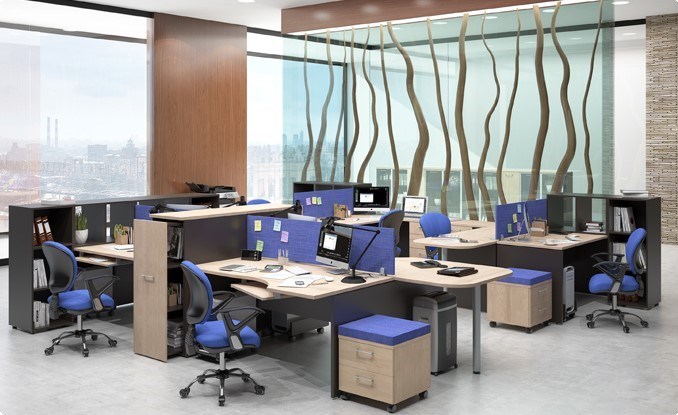 Набор мебели в офис Xten в опенспэйс для четырех сотрудников в Нальчике - изображение 6