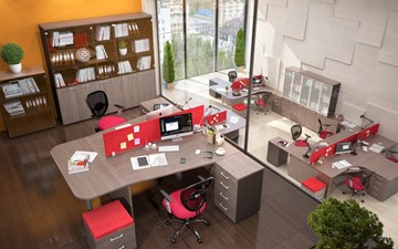 Набор мебели в офис Xten в опенспэйс для четырех сотрудников в Нальчике - предосмотр 3