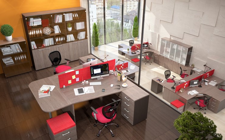 Набор мебели в офис Xten в опенспэйс для четырех сотрудников в Нальчике - изображение 3