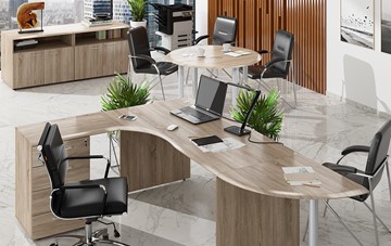 Комплект офисной мебели Wave 2, рабочий стол и конференц-стол в Нальчике