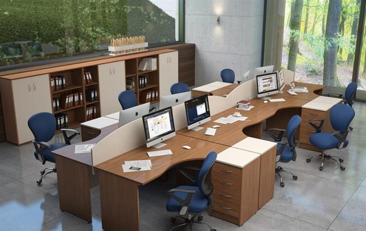 Офисный комплект мебели IMAGO - рабочее место, шкафы для документов в Нальчике - изображение