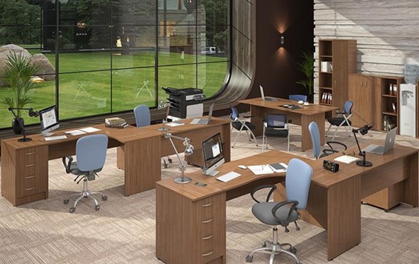 Офисный набор мебели IMAGO три стола, 2 шкафа, стеллаж, тумба в Нальчике - изображение