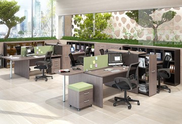 Комплект офисной мебели Skyland Xten для двух сотрудников с тумбочками в Нальчике