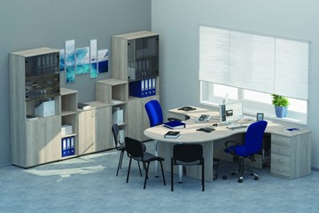 Офисный набор мебели Twin для 2 сотрудников с совмещенными столами в Нальчике - предосмотр