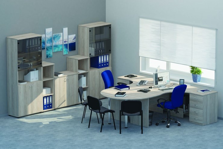 Офисный набор мебели Twin для 2 сотрудников с совмещенными столами в Нальчике - изображение