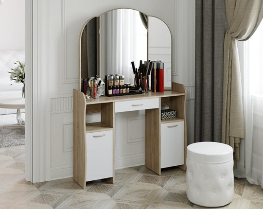 Туалетный стол София Т2, цвет Дуб сонома/Белый в Нальчике - изображение