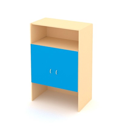 Детский распашной шкаф ДШ-2М МДФ Беж+ Синий в Нальчике - изображение
