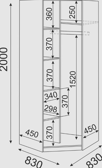 Угловой шкаф Остин М01 в Нальчике - изображение 2