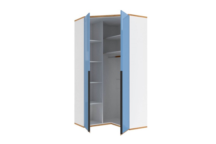 Угловой шкаф детский Урбан 528.060, белый/капри синий в Нальчике - изображение 2
