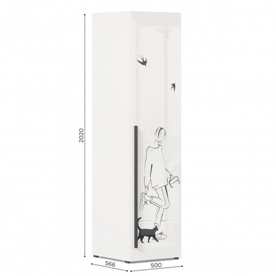 Шкаф распашной Джоли Тип 2 ЛД 535.020, Серый шелк в Нальчике - изображение 2