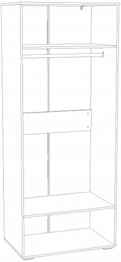 Шкаф детский распашной Банни НМ 041.42, Меренга/Макарун/Белый/Дуб сонома в Нальчике - изображение 2