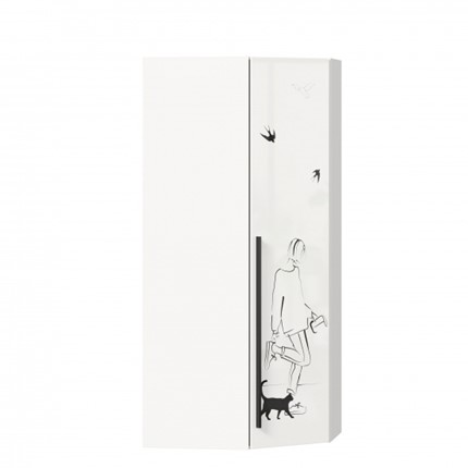 Шкаф угловой Джоли 45 ЛД 535.030, Серый шелк в Нальчике - изображение