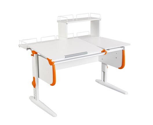 Детский стол-трансформер 1/75-40 (СУТ.25) + Polka_z 1/600 + Polka_zz 1/600 белый/белый/Оранжевый в Нальчике - изображение