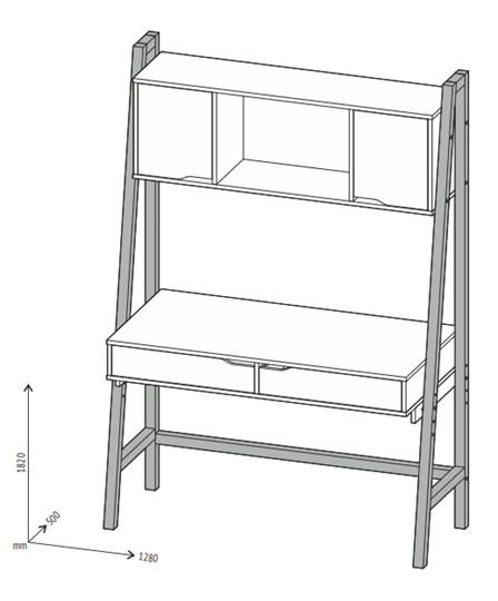 Детский стол высокий POLINI Kids Mirum 1446 Серый / двери Серые в Нальчике - изображение 1