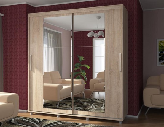 Шкаф Комфорт №12 2.0 с прямоугольными зеркалами в Нальчике - изображение