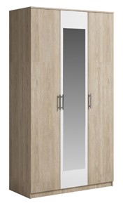 Шкаф 3 двери Светлана, с зеркалом, белый/дуб сонома в Нальчике - предосмотр