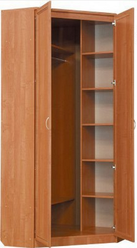 Распашной шкаф 401 угловой со штангой, цвет Венге в Нальчике - изображение 1