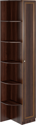 Угловой шкаф-стеллаж Беатрис М14 правый (Орех Гепланкт) в Нальчике - изображение