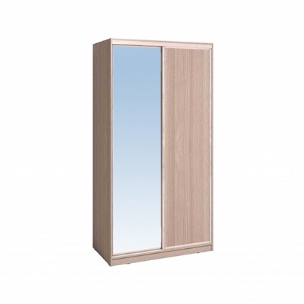 Шкаф 2-х створчатый 1200 Домашний Зеркало/ЛДСП, Ясень шимо светлый в Нальчике - изображение
