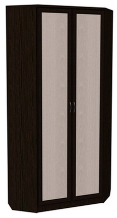 Распашной шкаф 401 угловой со штангой, цвет Венге в Нальчике - изображение