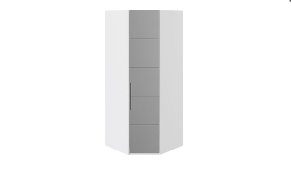 Шкаф угловой Наоми с зеркальной правой дверью, цвет Белый глянец СМ-208.07.07 R в Нальчике - изображение