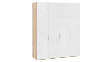 Шкаф для одежды Эмбер СМ-348.07.011 (Яблоня Беллуно/Белый глянец) в Нальчике