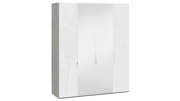 Шкаф для одежды Эмбер СМ-348.07.013 (Дуб Гамильтон/Белый глянец) в Нальчике