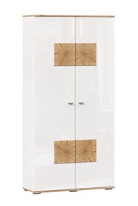 Шкаф двухстворчатый Фиджи с декоративными накладками 659.150, Дуб Золотой/Белый в Нальчике