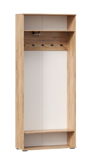 Шкаф двухстворчатый Фиджи с декоративными накладками 659.310, Дуб Золотой/Белый в Нальчике - изображение 2