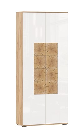 Шкаф двухстворчатый Фиджи с декоративными накладками 659.310, Дуб Золотой/Белый в Нальчике - изображение
