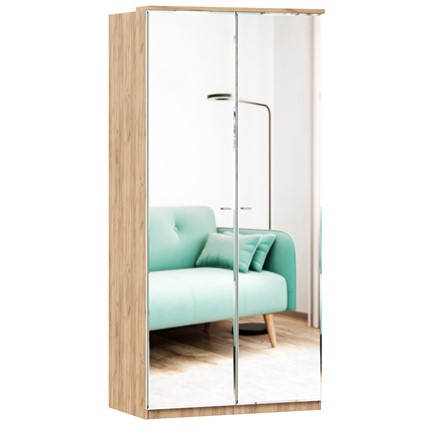 Шкаф двухстворчатый с 2-мя зеркалами Фиджи, 659.238, цвет белый в Нальчике - изображение