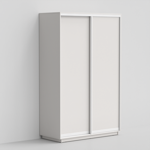 Шкаф 2-х дверный ЭКО-Сим Д 220х140х60, Белый матовый/белый глянец в Нальчике
