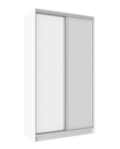 Шкаф 2-х створчатый 1200 Домашний Зеркало/ЛДСП, Белый в Нальчике
