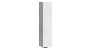 Шкаф для белья Эмбер СМ-348.07.001 (Дуб Гамильтон/Белый глянец) в Нальчике