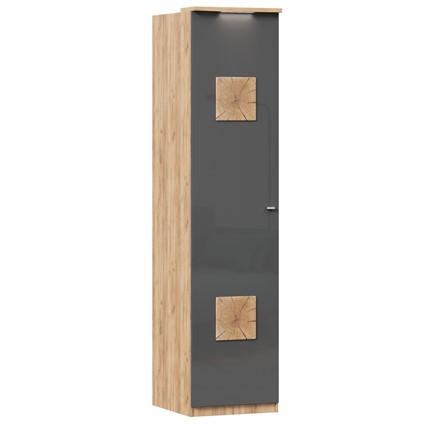 Шкаф одностворчатый с декор. накладками Фиджи 659.222, антрацит в Нальчике - изображение