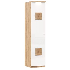 Шкаф одностворчатый с декор. накладками Фиджи 659.225, белый в Нальчике