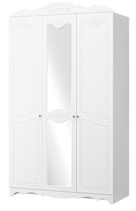 Шкаф трехдверный в спальню Лотос ШР-3 (Белый) 1 зеркало в Нальчике - предосмотр