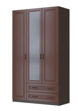 Шкаф трехстворчатый Кантри лак орех ШР-3, с 1 зеркалом в Нальчике - изображение