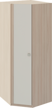 Распашной шкаф угловой Глэдис М21 (Шимо светлый/Белый текстурный) в Нальчике - изображение