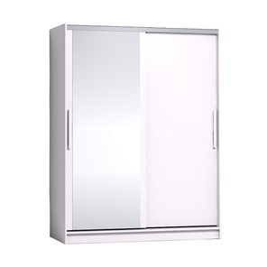 Шкаф 2-х дверный 1600 Strike Зеркало/ЛДСП, Белый в Нальчике