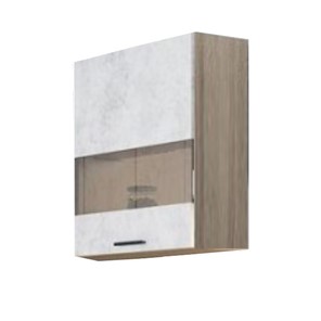 Кухонный шкаф со стеклом Модус, Ш500с/720, цемент светлый в Нальчике