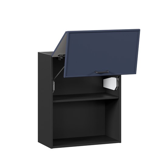 Шкаф навесной горизонтальный 600 комбинированный Индиго ЛД 298.970.000.167, Чёрный/Тёмно-синий в Нальчике - изображение 1