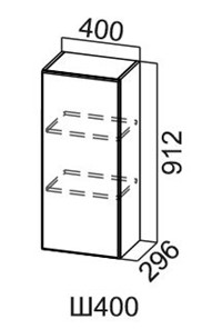 Настенный шкаф Модус, Ш400/912, цемент светлый в Нальчике - предосмотр